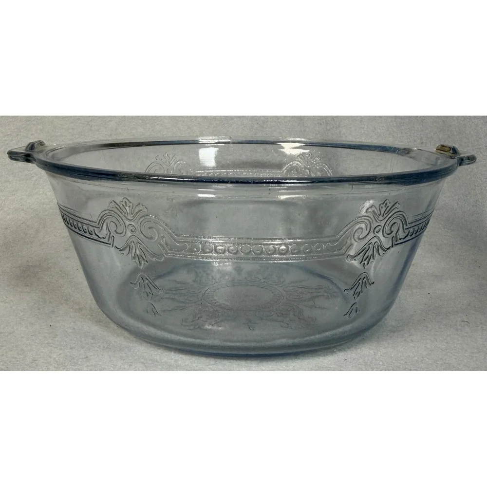 Fire-King‎ Philbe Sapphire Blue Glass Round Casserole Dish Vintage Ovenware